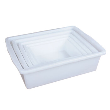 兰诗（LAUTEE）SYB1# 加厚塑料白盆 长方形塑料方盘海鲜养殖盘周转箱收纳盒零件盒胶盘    510*380*145mm