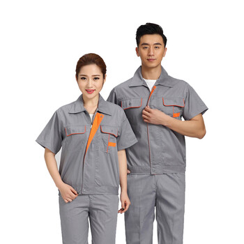 劳保佳 短袖工作服套装 汽修 电工 车间工装 藏蓝套装 Xl/175码