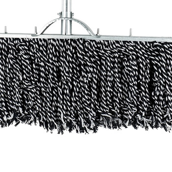 海斯迪克 尘推平板拖把排拖 40CM黑白加强款钢杆 办公室家政工厂车间商场保洁吸水去污可拆卸 (1个装) HKW-37