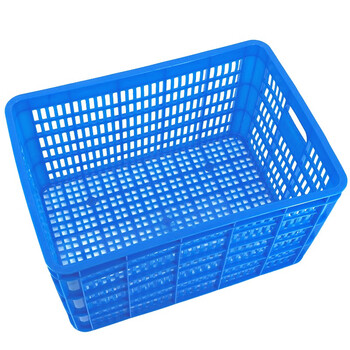 箱大王 Xlj-05 加厚蓝色塑料筐 快递水果蔬菜批发货筐 592筐 外600*420*350