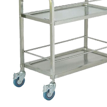 超宝（CHAOBAO）D-14C 不锈钢双层酒水车（中号） 移动置物架 大堂茶水饮料车移动茶水甜品车