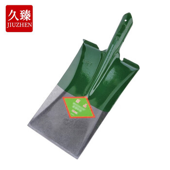 久臻 px06 防汛抗洪铁锹 木柄园艺铁铲 锰钢尖头锹平头锹煤锹 大号绿色尖锹头+木柄