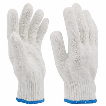 线元素(XYS)劳保手套防滑耐磨工地搬运维修纯白棉纱加厚毛棉纺劳保工作手套起订量36双企业定制