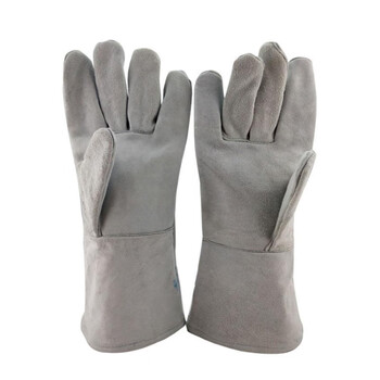 威仕盾（WESTUN）G-2112L-15 38CM加长牛二层皮电焊手套 灰色 L码 1副