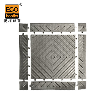 爱柯部落 疏水防滑垫 PVC自由拼块地垫30×30cm×13mm泳池卫生间防滑地板浅灰色110317