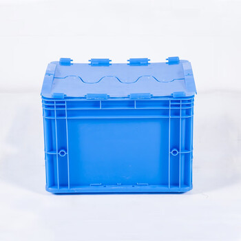 知旦 物流箱 外径:400*300*280mm周转箱仓库车间工业塑料周转箱汽车配件运输箱 ZWL-400280F 蓝色翻盖