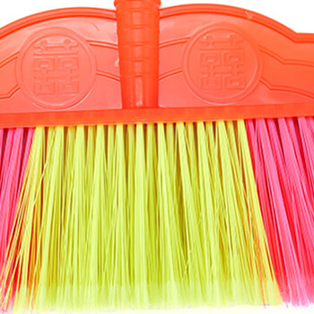 冰禹 BYrl-25 清洁环卫物业笤帚 硬毛塑料扫把 学校工厂户外清洁扫帚 大双喜开绒带木杆