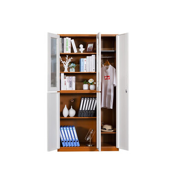 盛花 钢制加厚器械五门更衣柜储物柜物品柜内务柜1850*970*500咖白套色拆装柜