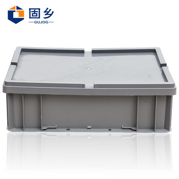 固乡 加厚塑料周转箱 物流周转筐 胶箱 欧标 仓库货架分类盒  运输箱  大收纳箱（欧标带盖43-11）