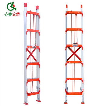 齐鲁安然 铝合金伸缩梯 工程梯 升降梯 阁楼直梯 收缩梯子 楼梯【3.0MM厚4米升降直梯】