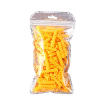 工者 小黄鱼胀塞  8毫米鱼式塑料膨胀管自攻螺丝钉胶墙塞 8mm*38mm100颗装WF103-2