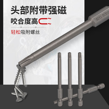 罗宾汉（RUBICON）工业星型风批嘴GW-T9 星型带孔电动螺丝起子头气动批咀T9x75mm十支
