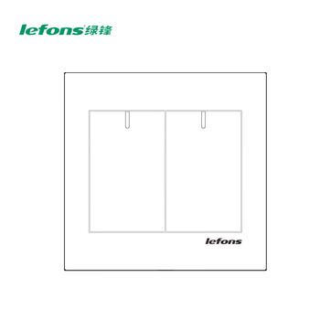 绿锋 lefons 照明开关V1012Y双联单控开关（夜光）86型 双开单控照明开关 白色 暗装