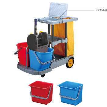 优易固(YOUYIGU)宾馆酒店多功能清洁车商用保洁车保洁工具车布草车客房服务车多层手推车垃圾车069B