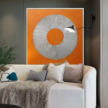 美而居纯手绘油画抽象橙色现代简约客厅沙发玄关走廊装饰画餐厅欧式