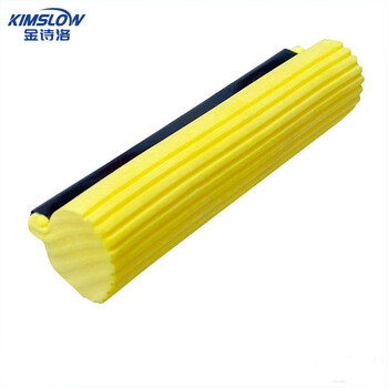 金诗洛 K101 大号海绵拖把滚轮可伸缩直杆懒人挤水免手洗胶棉拖替换头 38CM胶棉替换头