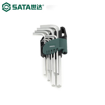 世达（SATA）09107A 9件铬钒钢加长内六角扳手组套