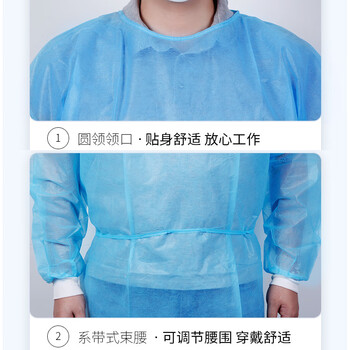 者也（ZYE）25g一次性PP隔离衣 针织袖无纺布防粉尘工作服实验参观反穿衣防护服  1件装 