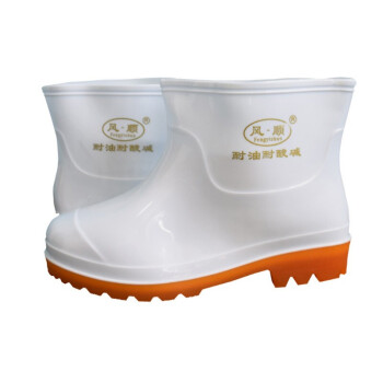 风一顺(FENGYISHUN) 耐油耐酸碱食品卫生靴 防水靴 白色 506矮筒/高16cm 45码