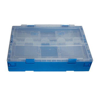 元汗K530-250玩具配件衣物可折叠收纳箱35升 透明蓝 整理盒储物箱车用置物箱 定制