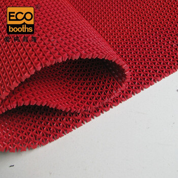 爱柯部落 S型镂空疏水防滑垫 PVC网格垫加厚加密塑胶疏水地毯1.2m×15m厚5mm浴室卫生间垫红色110185