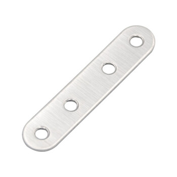 金固牢 KC-02 不锈钢一字直片角码连接件（配安装螺丝） 7号4孔124*20*2.4mm（10个）