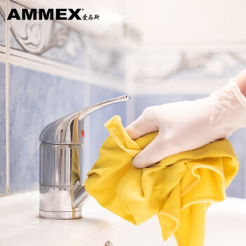 爱马斯一次性乳胶手套 100只/盒 乳白色TLFT 大号L码