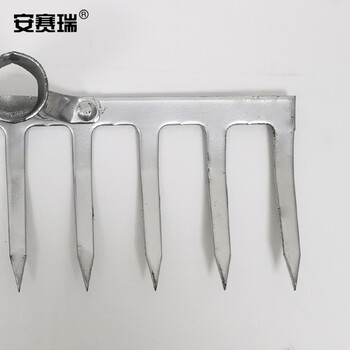 安赛瑞 松土耙 松土耙钉耙农具小铁耙泥耙木柄耙翻土枯草落叶耙 1.2米木柄9齿 530715