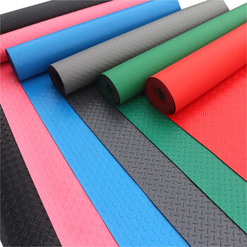 豫之韵 PVC加厚地垫塑料防水浴室厨房脚垫楼梯车间仓库走廊橡胶防滑垫 红色加厚黑底2.5mm 2.0米宽1米长