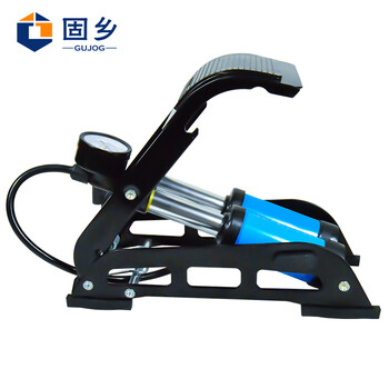 固乡 打气筒 脚踩打气筒 高压打气筒 自行车电动车摩托车汽车 便携脚踏式车载充气泵 【蓝色】