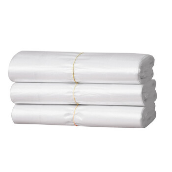 益美得 FW-2078 白色透明垃圾袋一次性手提塑料袋外卖打包袋 36*58cm100个装