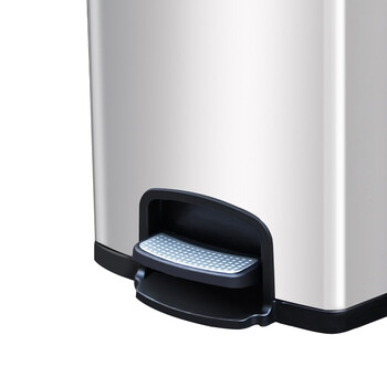 兰诗（LAUTEE）LD-1005 不锈钢脚踏垃圾桶酒店干湿分类桶 可回收+其他60L