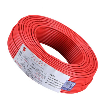  金龙羽 国标铜芯电线电缆单芯单股硬线阻燃ZC-BV6平方电线100米/卷 红色