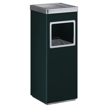 圣极光酒店垃圾桶电梯口烟蒂桶墨绿色710804可定制24*24*61cm
