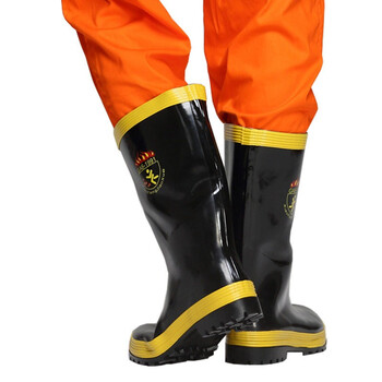 者也 97消防战斗靴 装备微型消防站配置灭火演习耐磨逃生救援防护胶靴雨鞋 43码