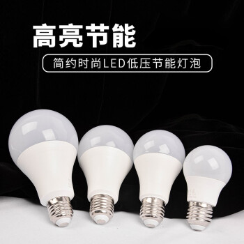 龙代（longdai）低压LED灯泡 夜市摆摊用节能LED灯泡超市市场氛围灯球 12-85V低压E27螺口 12W白光（5只装）