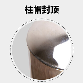 万尊 不锈钢警示柱高强反光隔离桩反光路桩防撞立柱固定款550*114*1.2mm