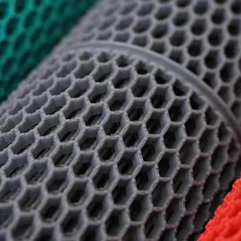 豫之韵 六角网格Pvc塑料地垫防滑垫浴室泳池游泳馆镂空脚垫门垫厨房地毯 灰色六角 0.9米宽1米长