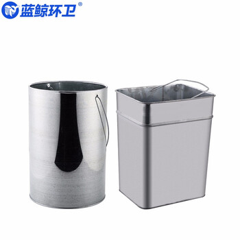 蓝鲸环卫 28*24.5*61cm黑色侧开口 不锈钢酒店宾馆大堂垃圾桶灭烟桶带烟灰缸吸烟桶立式桶 LJHW-8001
