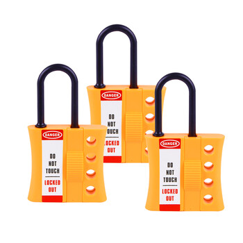 BOZZYS BD-K46 工业安全4孔绝缘搭扣锁尼龙塑料3/6MM锁钩扩锁器安全锁具 锁梁直径6MM