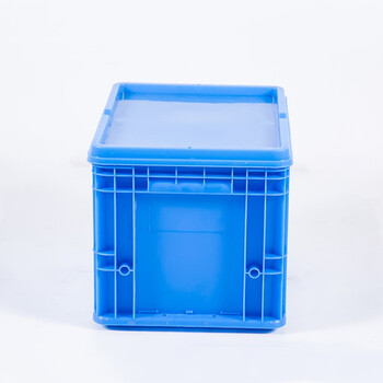 知旦 物流箱 外径:400*300*280mm工业塑料胶箱周转箱物流箱五金零件物料收纳箱 ZWL-400280P 蓝色平盖