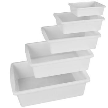 兰诗（LAUTEE）SYA4#加厚塑料白盆塑料方盘海鲜养殖盘周转箱收纳盒 335*260*113mm