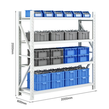 知旦货架中型白色2000*600*2000mm 超市货架仓库展示架层架储物架仓储货架可定制HZ-206W仓库货架
