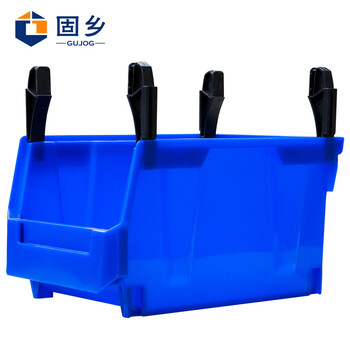固乡（背挂式）组合式零件盒 货架分类盒元件盒 斜口塑料多层螺丝工具盒 产品筐 库房仓库整理箱蓝色2号