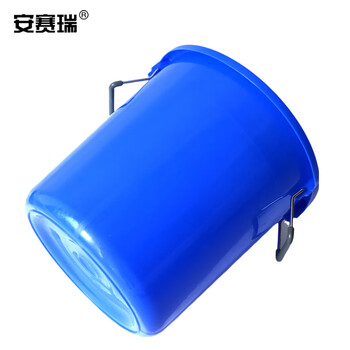 安赛瑞 大号塑料圆桶 大号圆形收纳桶 大容量水桶 食堂光盘环卫物业餐厨垃圾桶 100L 蓝色无盖 24383