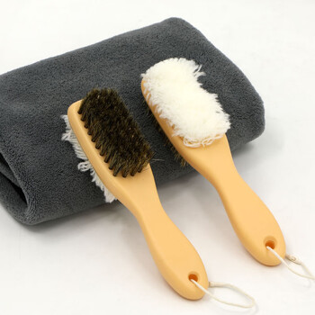 康丽雅 K-1341 木柄软毛鞋油刷 多功能刷子灰尘刷皮鞋刷 鬃毛两面刷