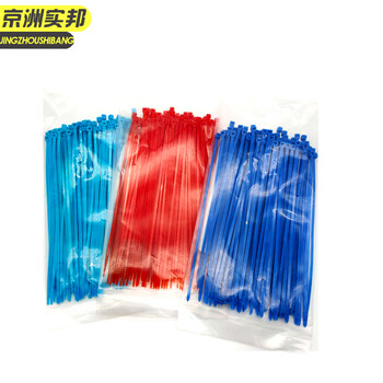 京洲实邦 国标3*150mm（100根）蓝色 强力捆绑自锁式尼龙扎带JZSB-9353B