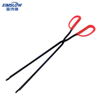 金诗洛 KSL149 加厚火钳夹子 铁钳带胶套扁头垃圾钳拾物夹饼夹环卫垃圾夹 70cm 1个