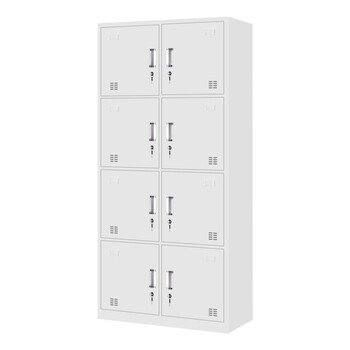 链工八门更衣柜员工柜宿舍衣帽带锁铁皮柜储物8门更衣柜铁柜子厚钢置物柜寄存柜鞋柜