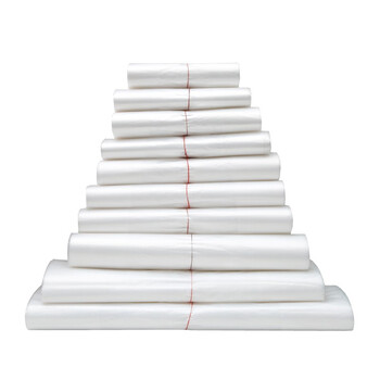 益美得 FW-2078 白色透明垃圾袋一次性手提塑料袋外卖打包袋 36*58cm100个装